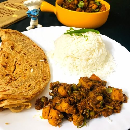 Delicious Keema Aloo Peas Curry