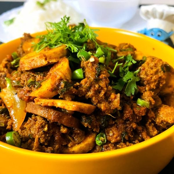Delicious Keema Arbi Curry