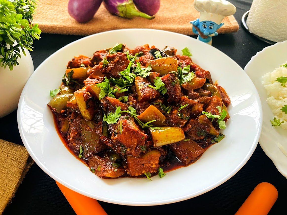 Flavorful Brinjal And Dry Fish Curry A Delightful Combination Of Flavorful Brinjal And Dry Fish Curry A Delightful Combination Of